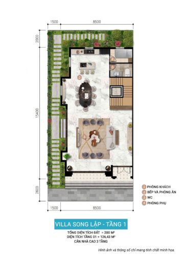 Mặt bằng villa Sóng Lập