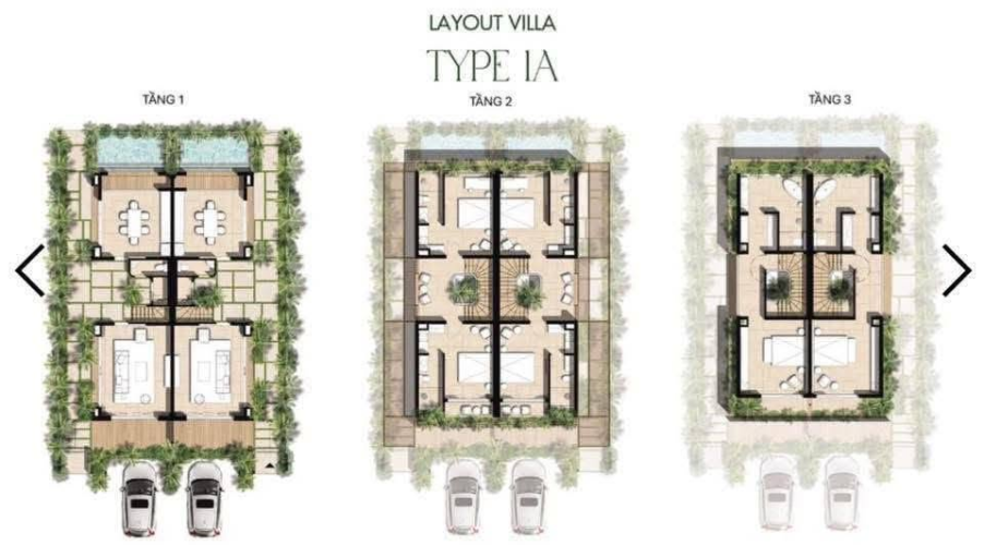 Mặt bằng villa Type 1A
